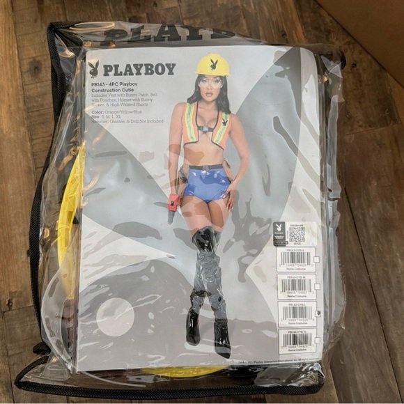 Roma Other - Genuine Playboy Construction Worker Costume By Roma - Yellow and Blue